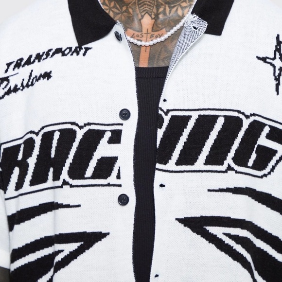 Boohoo MAN Boxy Fit Knitted Moto Shirt Size XS - Picture 7 of 7